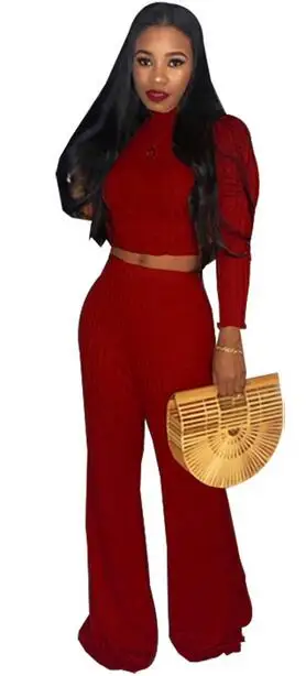 Трикотажные Ребристые комплекты из двух предметов женские осенние зимние