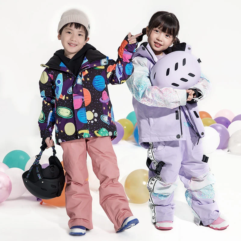 

Children's Ski Jacket Boys Girls Winter Outdoor Windproof Waterproof Thicken Warm Skiing Snowboard Jackets Pants Kids Snow Coat