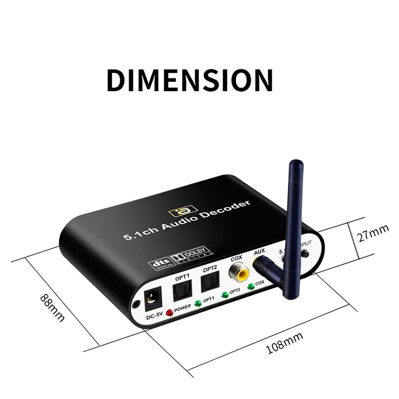 DTS 5.1CH o декодер Bluetooth 5 0 Reciever DAC беспроводной адаптер оптический коаксиальный диск