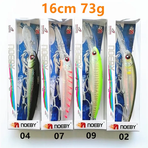 2479 9046-16cm Noeby 4 шт. 12 см/32 г 14 см/52 г 16 см/73 г Длинные литья жесткая приманка для рыбалки воблеры и крутящиеся приманки бас Щука Профессиональный гольян - Цвет: 2479 9046-16cm