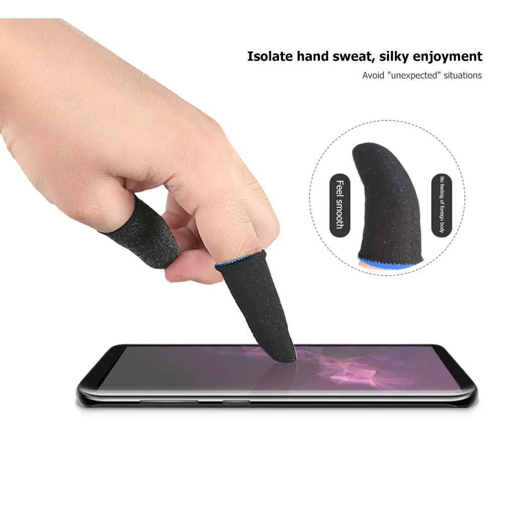 

2x Breathable PUBG Game Nylon Thumb Sleeve Gaming Finger Thumb Sleeve Gloves Sweat-Proof Controller Finger Covers