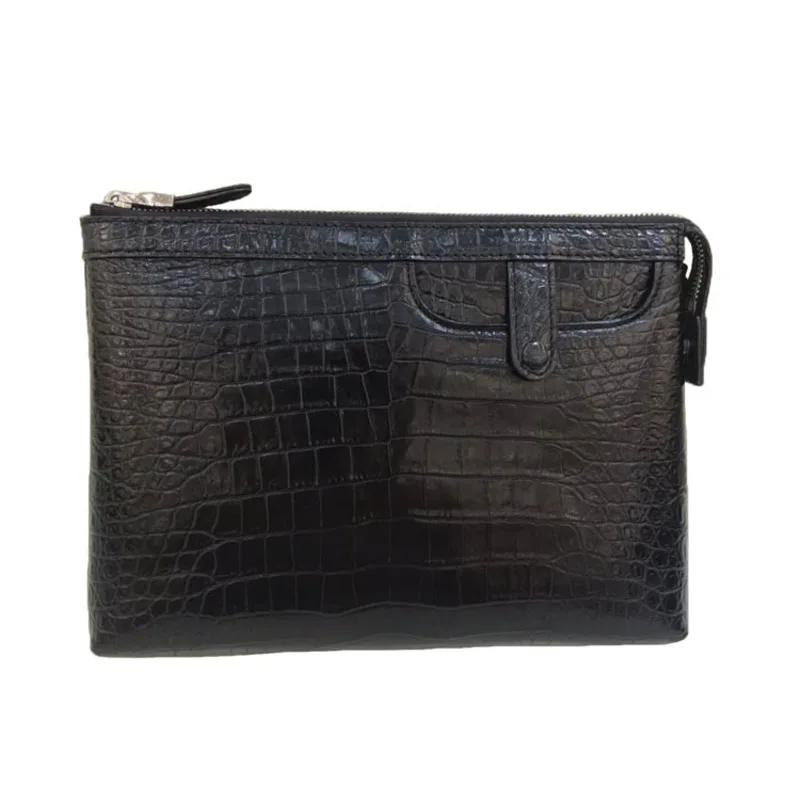 

New alligator skin men's belly clip bag leisure real business fashion trend Design handbag wristlet luxury purse holographic