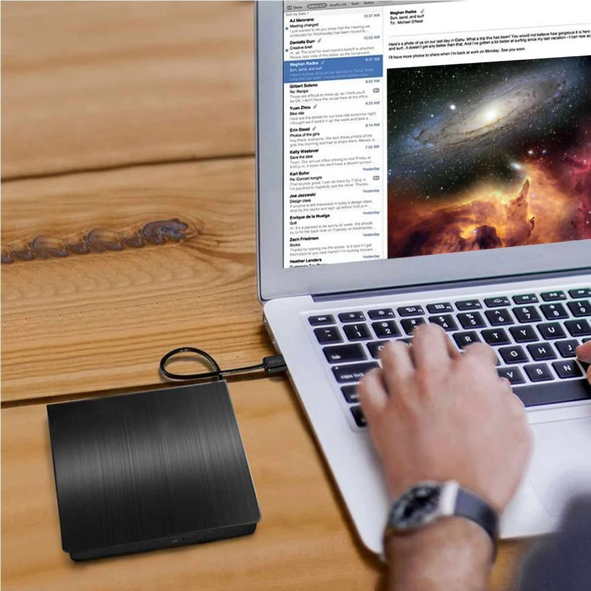 Внешний тонкий Картридер для дисков CD портативный оптический привод USB 3 0 с DVD-ROM