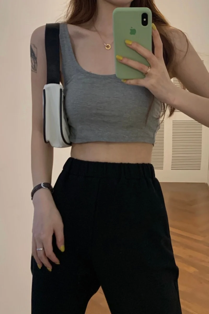 Белый маленький жилет на бретелях Женская Корейская версия лето тонкая и