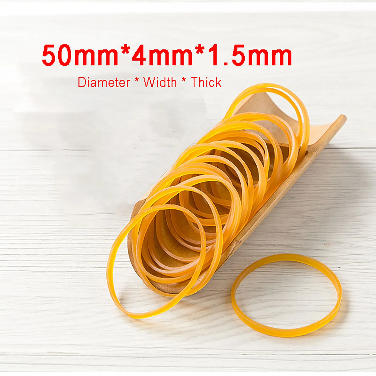 

500g Diameter 50mm Yellow Quality Elastic Rubber Bands Sturdy Stretchable Packaging Band Loop O Rings For Home School Office