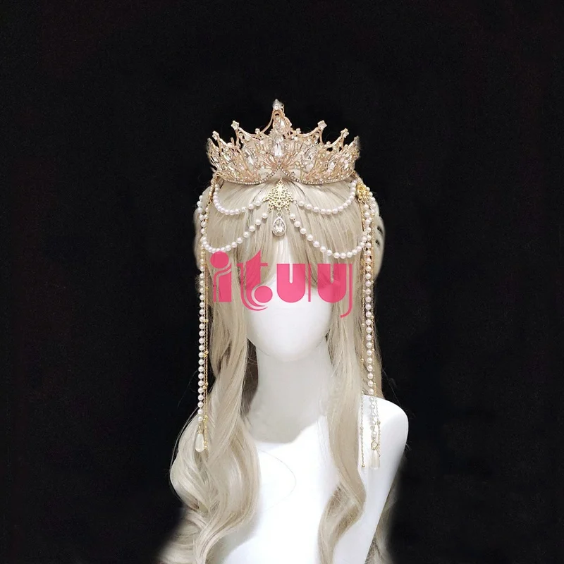 Лолита Крылья Ангела золотые солнцезащитные листья шипы Sunburst Halo Корона головной