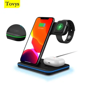 tovys qi wireless charger for iphones charging stand holder for phone station watch airpods iwatch induction wireless chargers free global shipping