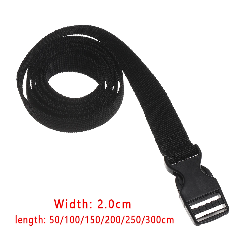 

outdoorBlack Durable Nylon Travel Tied Cargo Tie Down Luggage Lash Belt Strap with Cam Buckle Travel Kits Outdoor Camping Tool