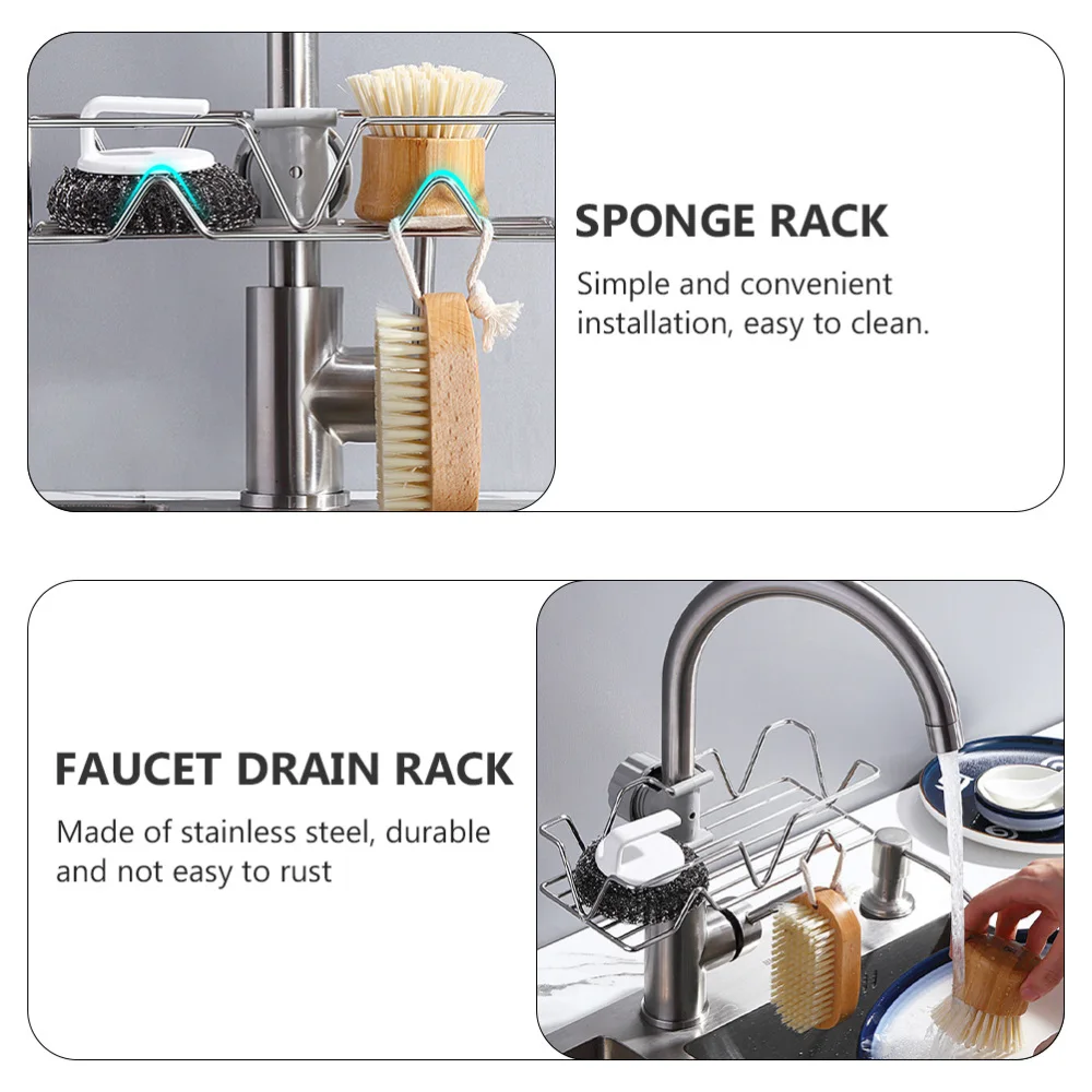 

2pcs Stainless Steel Kitchen Non-Slip Storage Racks (Assorted Color)