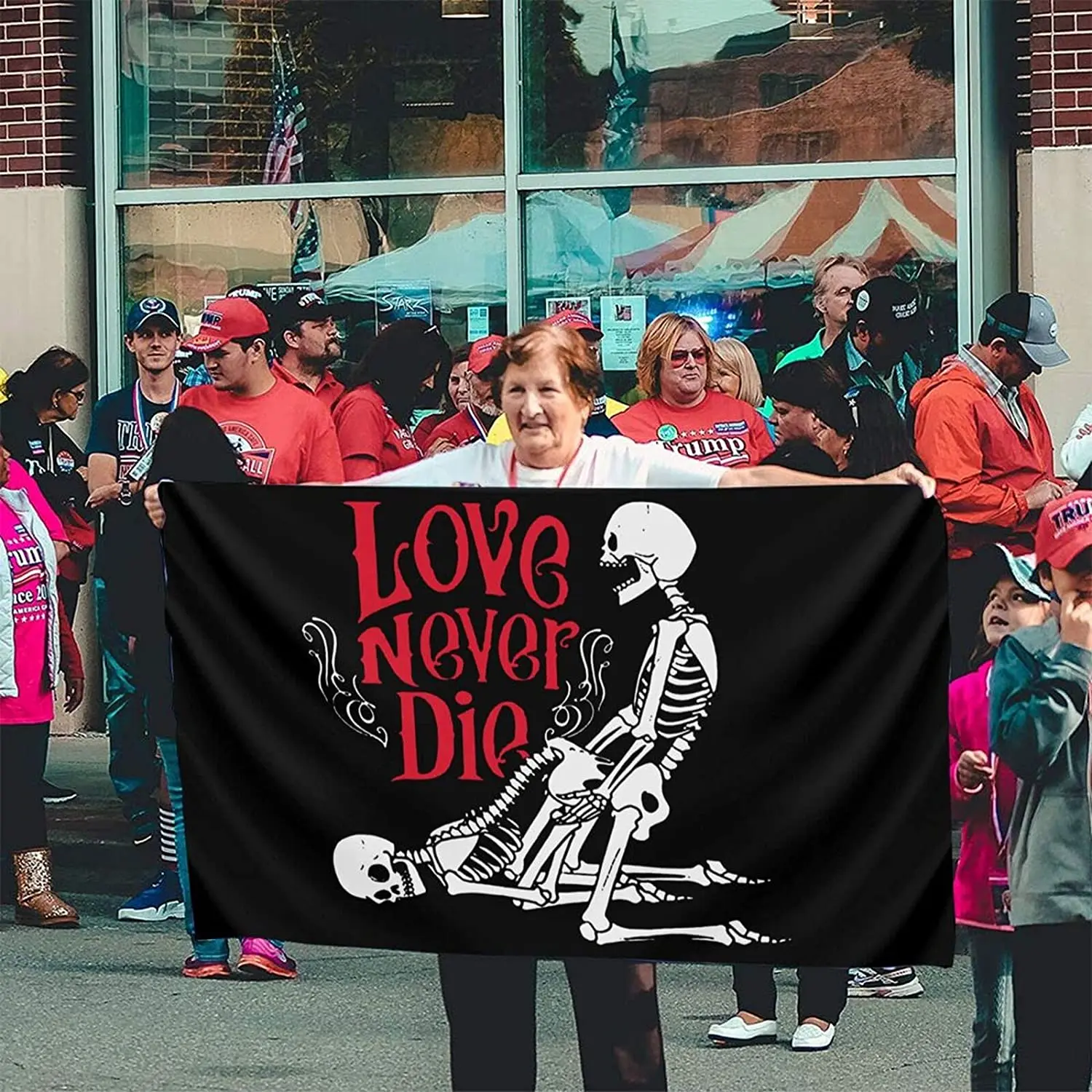 

Pirate Love Never Dies Double 3x5 Foot Flags Outdoor Flags Best Military Flag Is Not Damaged Durable