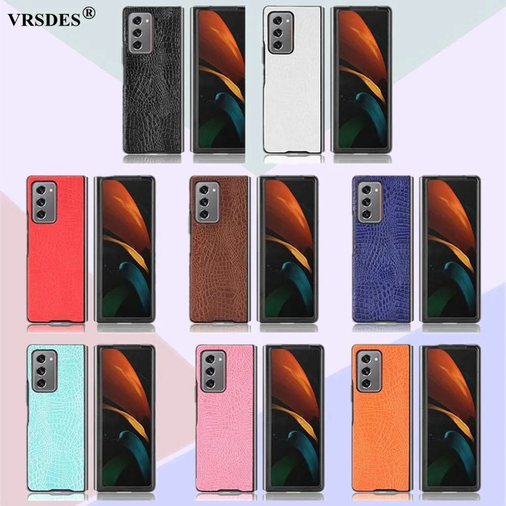 

Case For Samsung Galaxy Z Fold 2 5G Fold Case Luxury Crocodile Skin PU Leather Cover Hard Case For Samsung Z Fold 2 Z Flip 5G