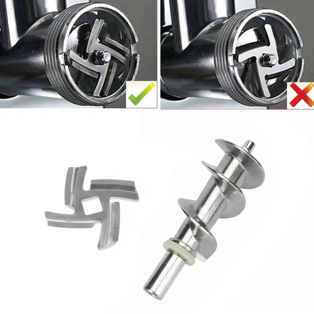 

2PCS Set Meat Grinder Screw Mincer Auger Parts Replace Home Kitchen Accessory Safe And Non-toxichigh Quality