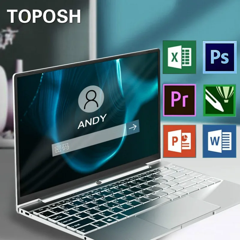 N5095 2021 Новый Процессор 14 дюймовый ноутбук 12G Оперативная память Windows 10 Pro 4 ядра
