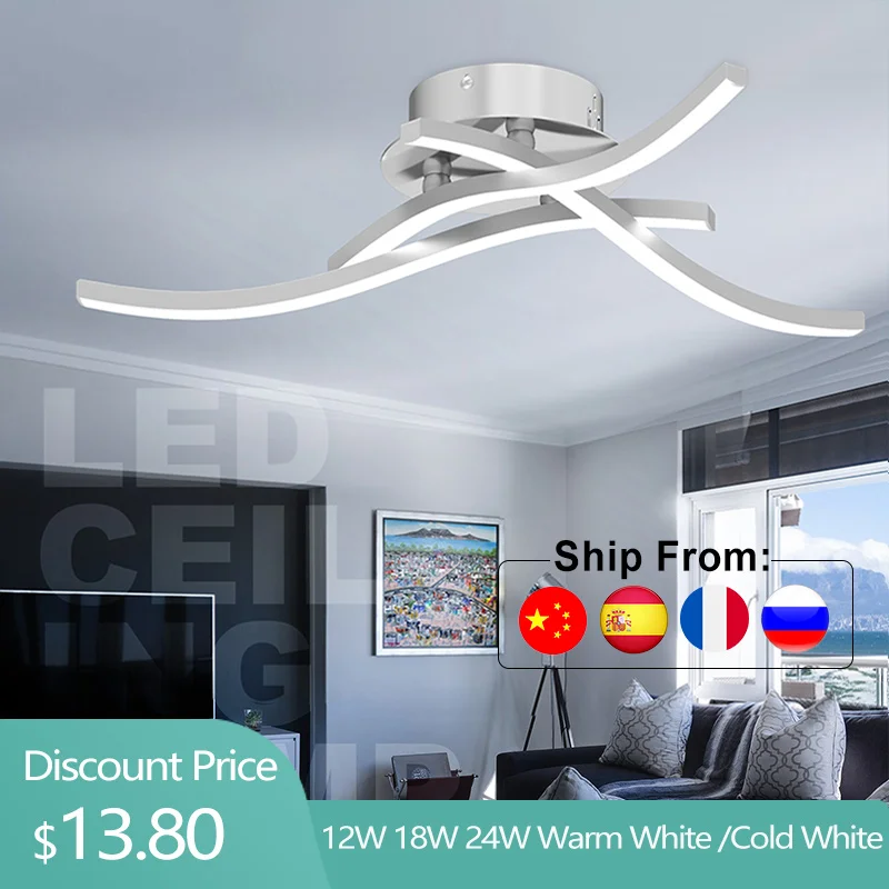 

LED Ceiling Lights For Living Room 12W 18W 24W Warm Cold White Modern Design Lighting Lamp Bedroom Decoration Furnitur Dining