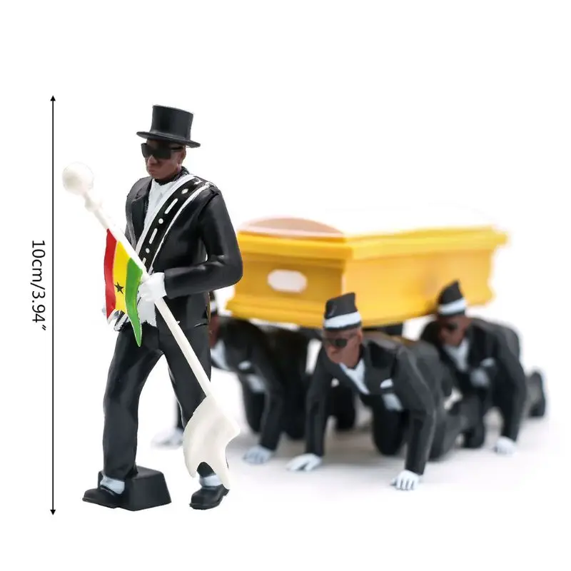 

Cosplay Ghana Dancing Pallbearers Coffin Dance Figure Action Funeral Team Funny