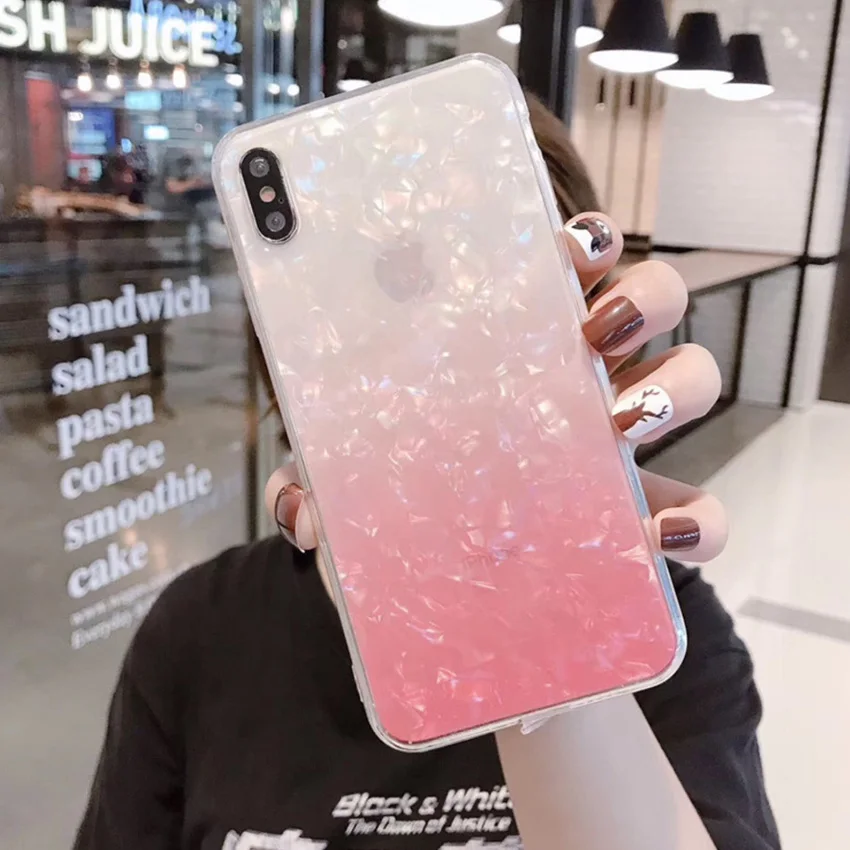 Чехлы для iPhone11pro Max x xs xr 6 7 8plus постепенный Роскошный чехол из ТПУ с узором задняя