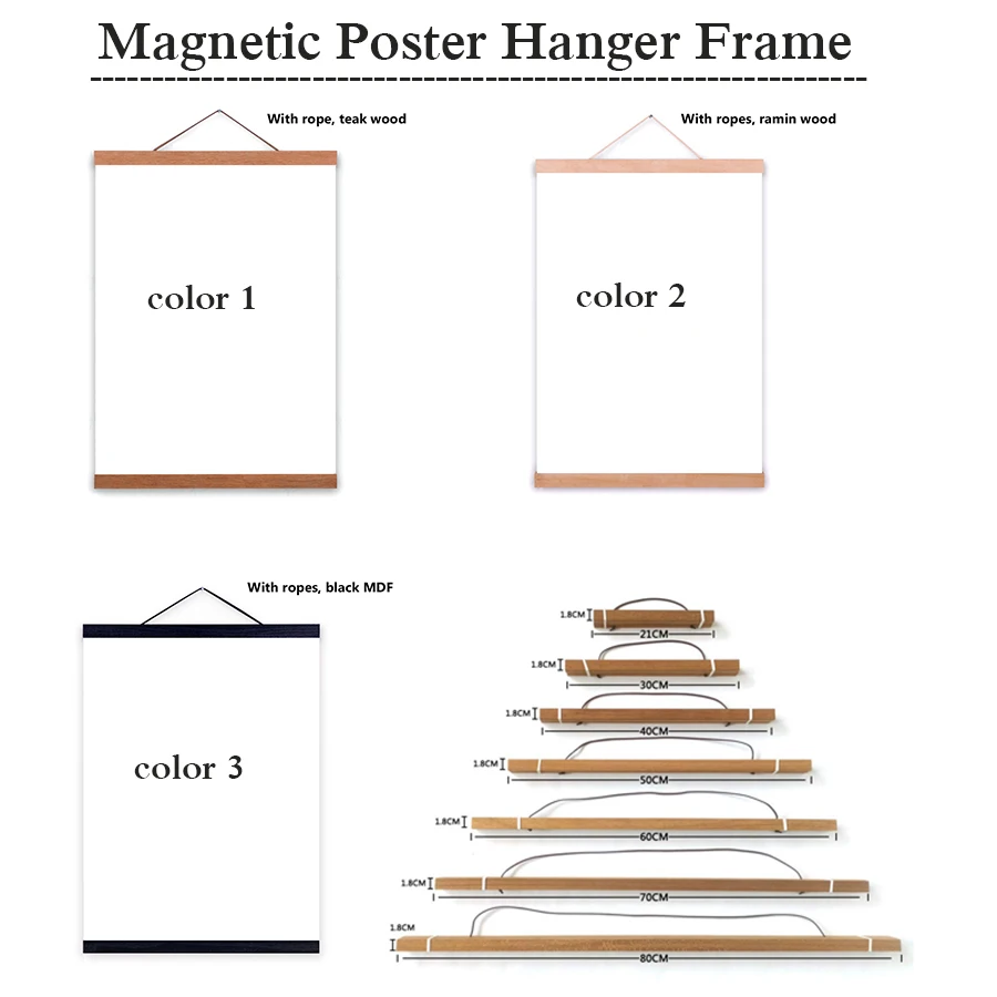 Магнитная деревянная вешалка для картин формата А3 А4 рамка фоторамка холст