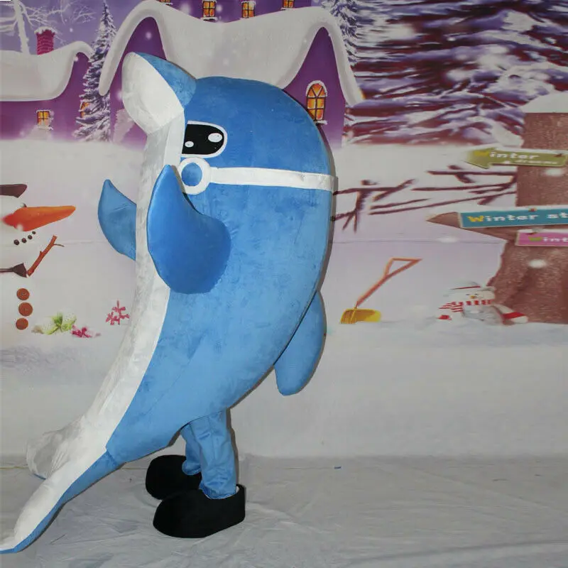 Cartoon Dolphins Mascot Costume Cosplay Fursuit Party Game Fancy Dress Outfits Halloween Adults Character Advertising Parade New |