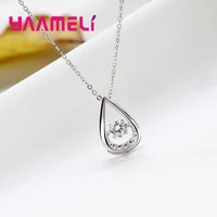 real 925 sterling silver waterdrop chokers necklace for fashion women fine clear cz crystal teardrop jewelry cute accessory gift