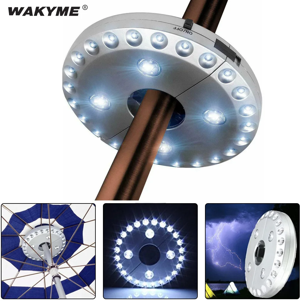 Беспроводной светодиодный зонтик WAKYME с 28 светодиодами для внутреннего дворика
