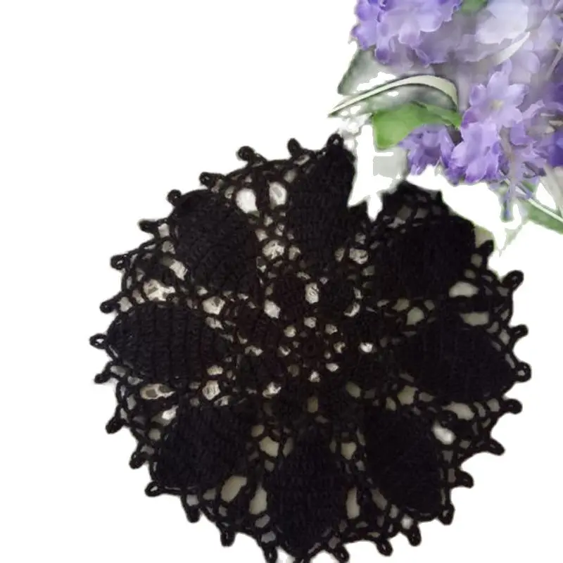 Кружевной круглый хлопковый коврик для стола ручной работы пива тканевые