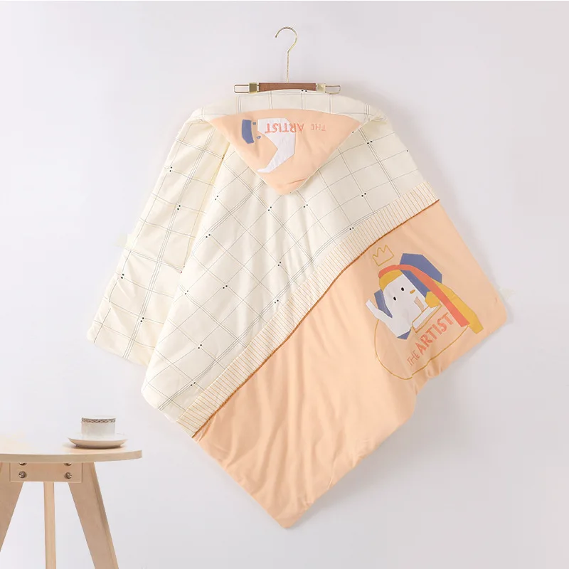 

100*100cm Winter Cotton Hooded Quilts Baby Blanket for Newborn Cartoon Pattern Bed Sheet Children Quilt Baby Quilt Blankets
