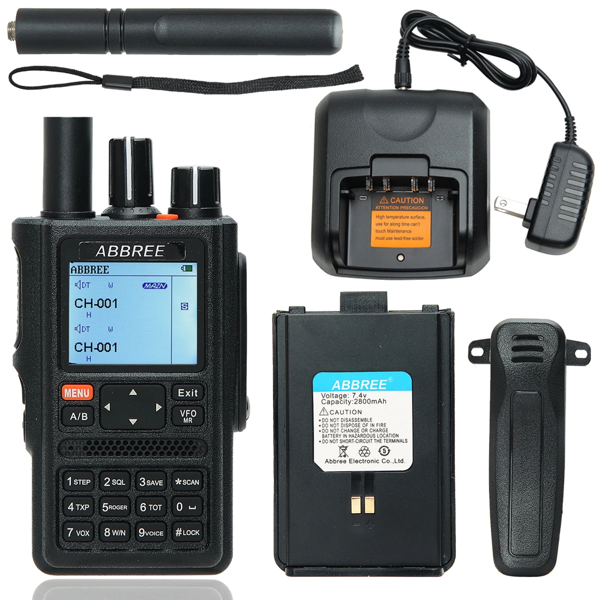 ABBREE AR-F8 GPS Powerful All Bands(123-520MHz) Wireless Copy Frequency Walkie Talkie 1.77 LCD with programming cable | Мобильные