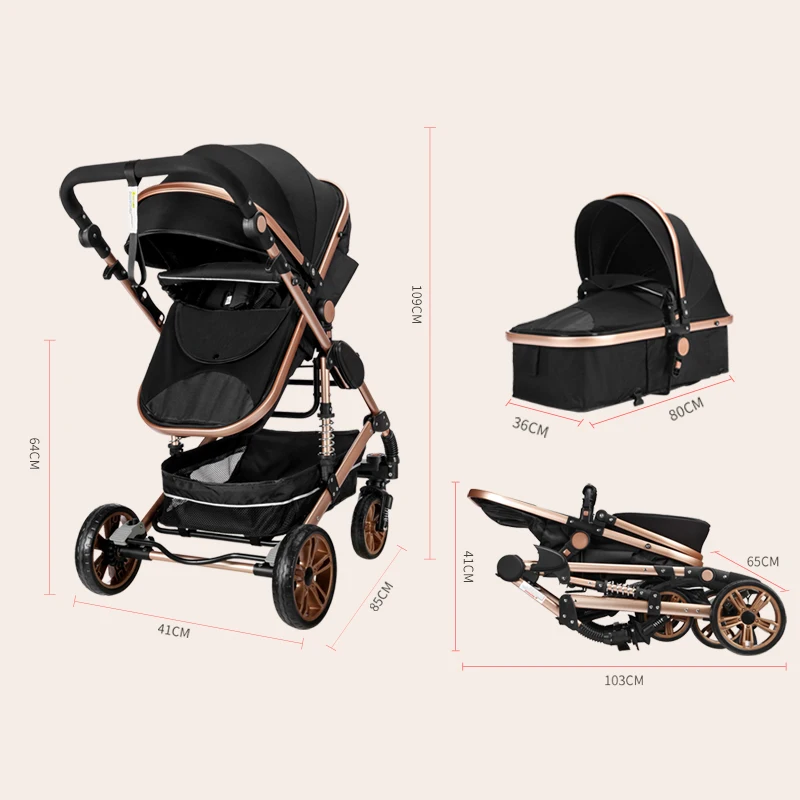

Baby Stroller Multi-functional High landscape Can Sit Reclining Light Folding strollers Two-way Eggshell Design