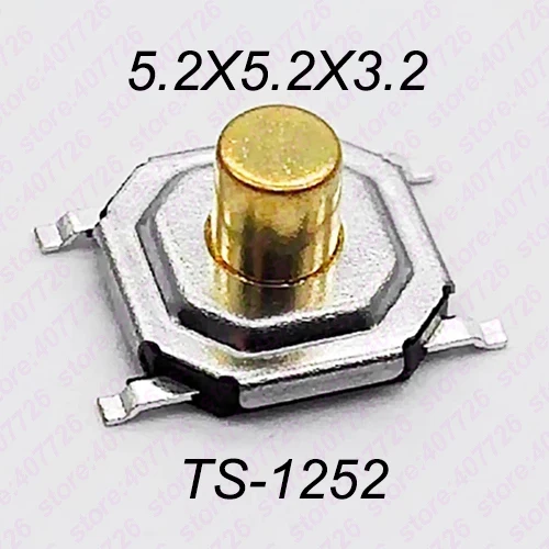 Высокое качество, 50 шт., 5,2x5,2x1,5 мм до 9 мм, 4PIN, SMT, металлический Тактический кнопочный переключатель, тактовый переключатель, клавиша, динамик, аудио кнопка - Цвет: H 3.2MM