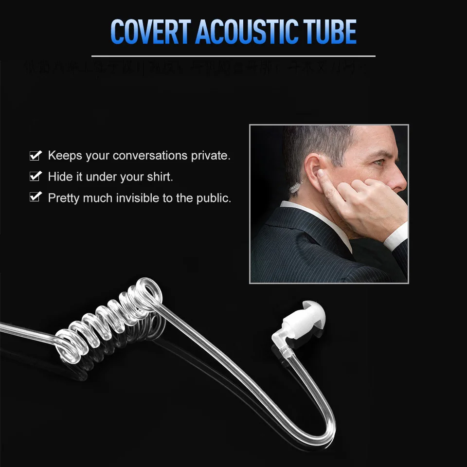 Retevis 20pcs Walkie Talkie Earphones Acoustic Tube Headset 2Pin With PTT MIC For Kenwood Puxing Baofeng UV5R Retevis RT3S RT22