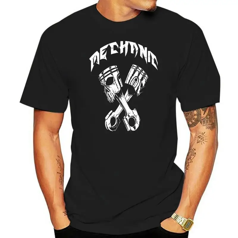 

Mechanic Skull Piston Head Wrenches Tools Mechanic 100% Cotton Tee New Fashion Men Men T Shirt Short Sleeve Tee