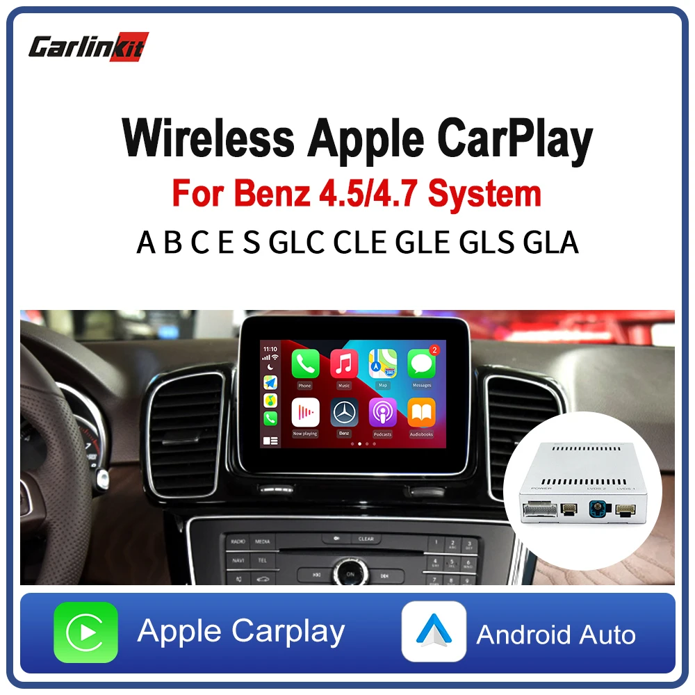 

CarlinKit 2,0 Декодер Беспроводной Apple Car Play Android авто для Mercedes Benz NTG 4,5/4,7 мультимедийная музыка умная модификация автомобиля