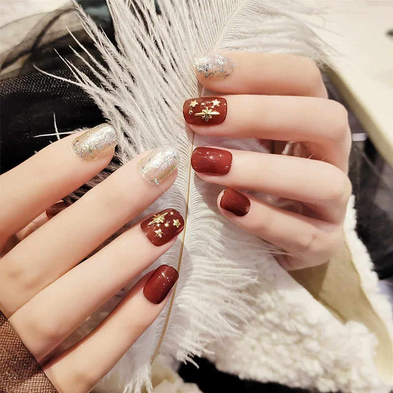 24 шт./коробка акриловые накладные ногти с полным покрытием | Красота и здоровье