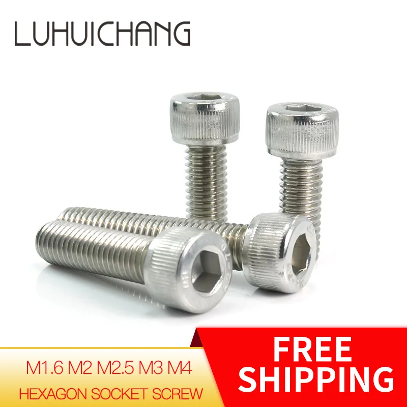 Шестигранный винт LUCHANG 50 шт. шестигранный из нержавеющей стали M1.6 M2 M2.5 M3 M4 304