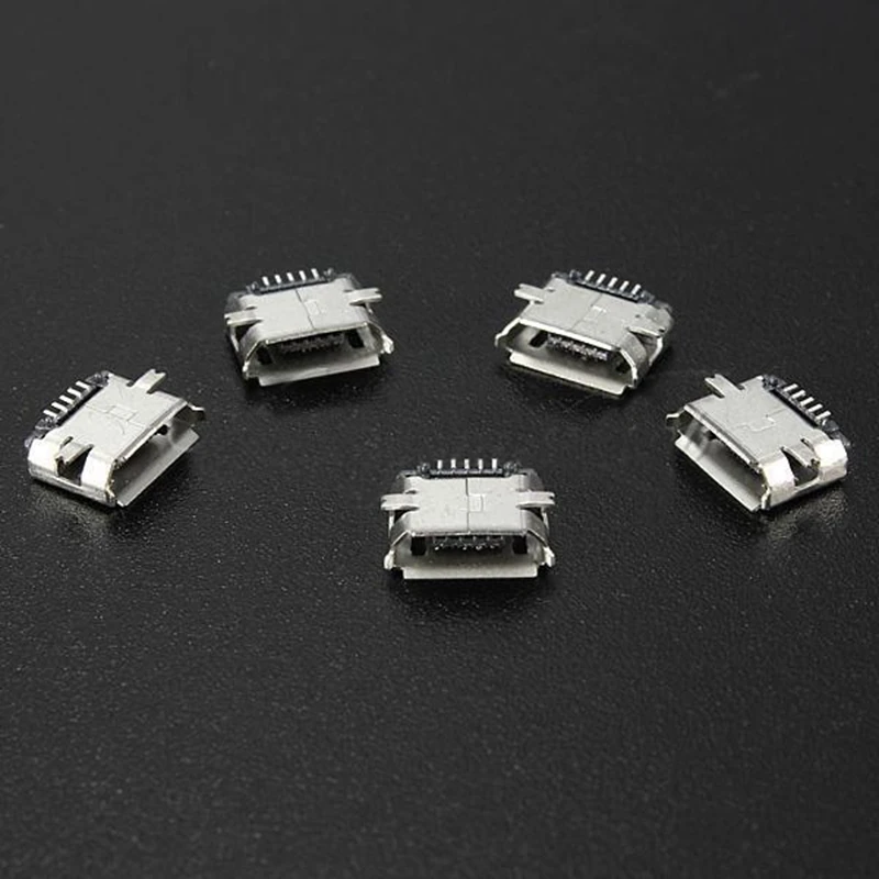 50 шт. Micro USB Type B Женский 5Pin разъем SMT Jack Разъем Порт печатной платы |