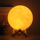 Ночсветильник с 3d-изображением Луны, с пультом дистанционного управления и сенсорным светодиодным светильником