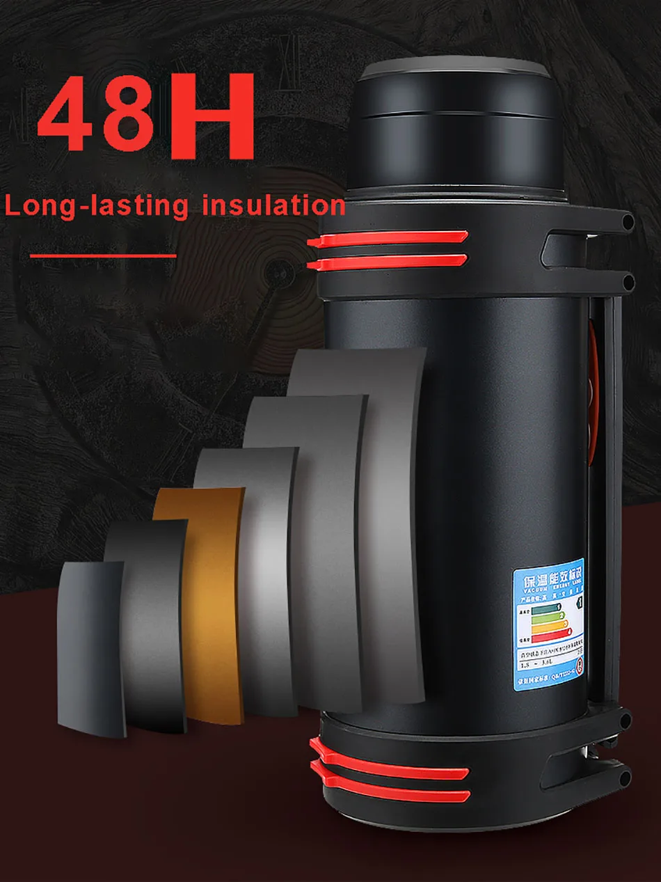 1.2L/1.6L/2L/2.5L/3L термос из нержавеющей стали для путешествий на открытом воздухе, бутылка для воды, портативная вакуумная колба с изоляцией, чайники