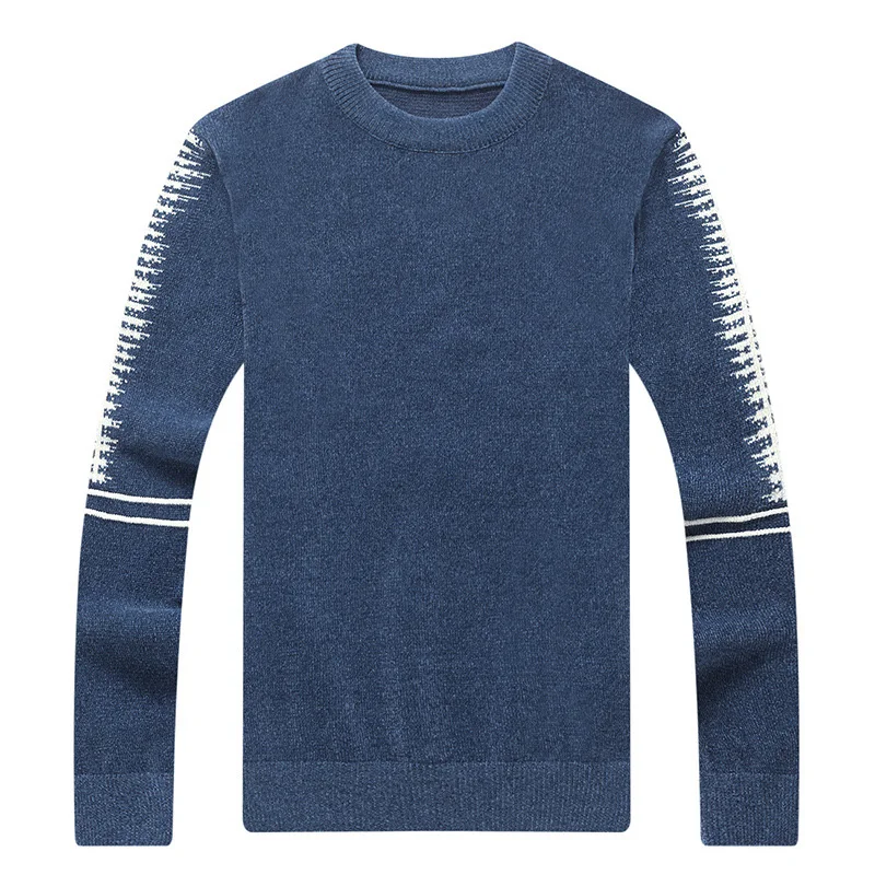 DIMUSI зимние мужские свитера повседневные однотонные с длинными рукавами