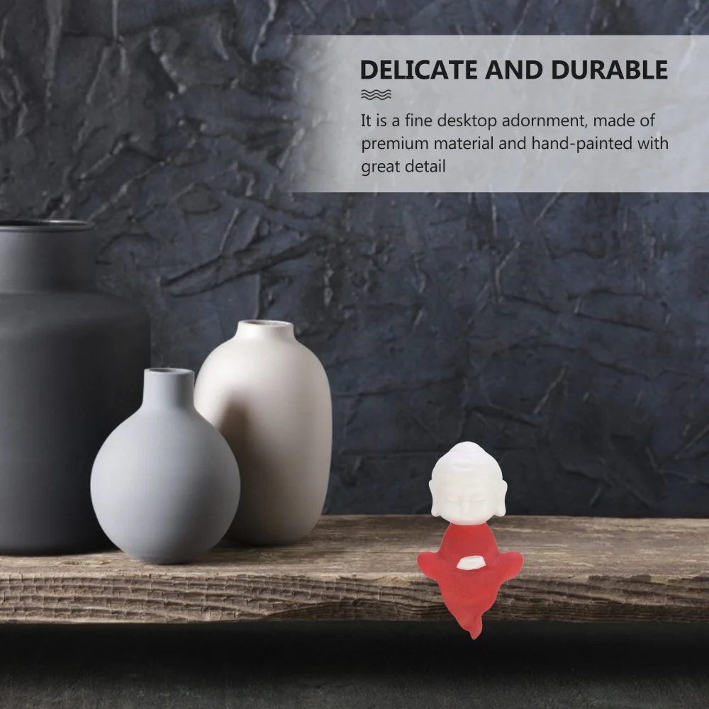 

1pc Ceramics Monk Ornament Little Monk Statue Ornament Desktop Decoration