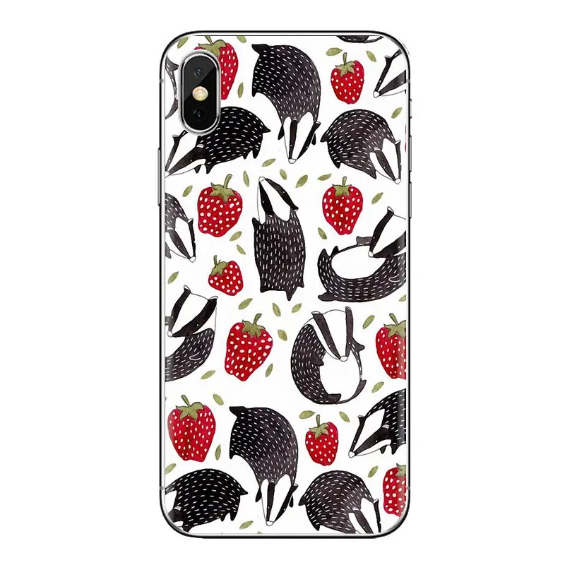 Прозрачный ТПУ чехол Breezy Badger animals для iPhone XS Max XR X 4 4s 5 5S 5C SE 6 6S 7 8 Plus samsung Galaxy J1 J3 J5 J7 A3 A5