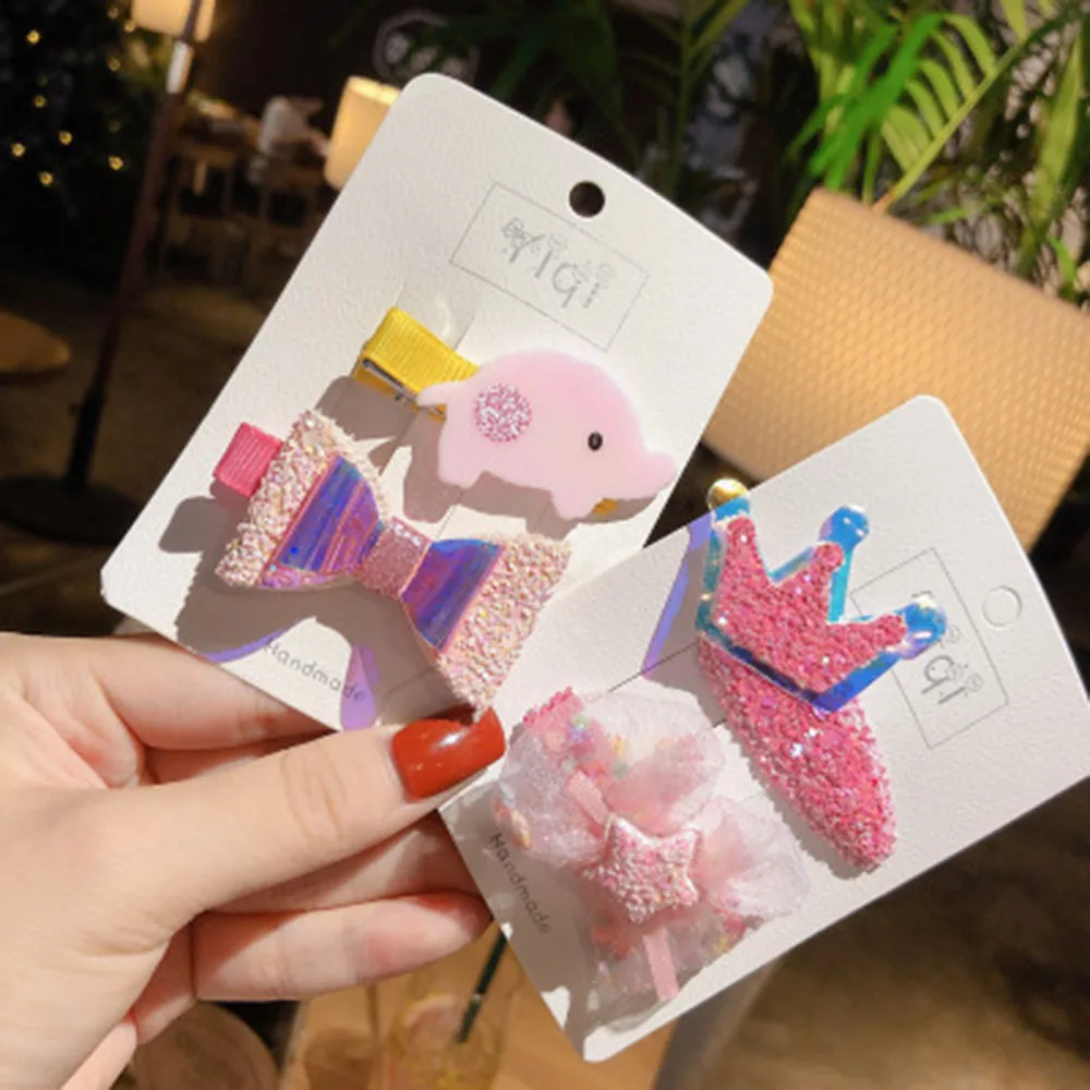 Корейский стиль милые детские заколки для волос с крокодиловыми звездами