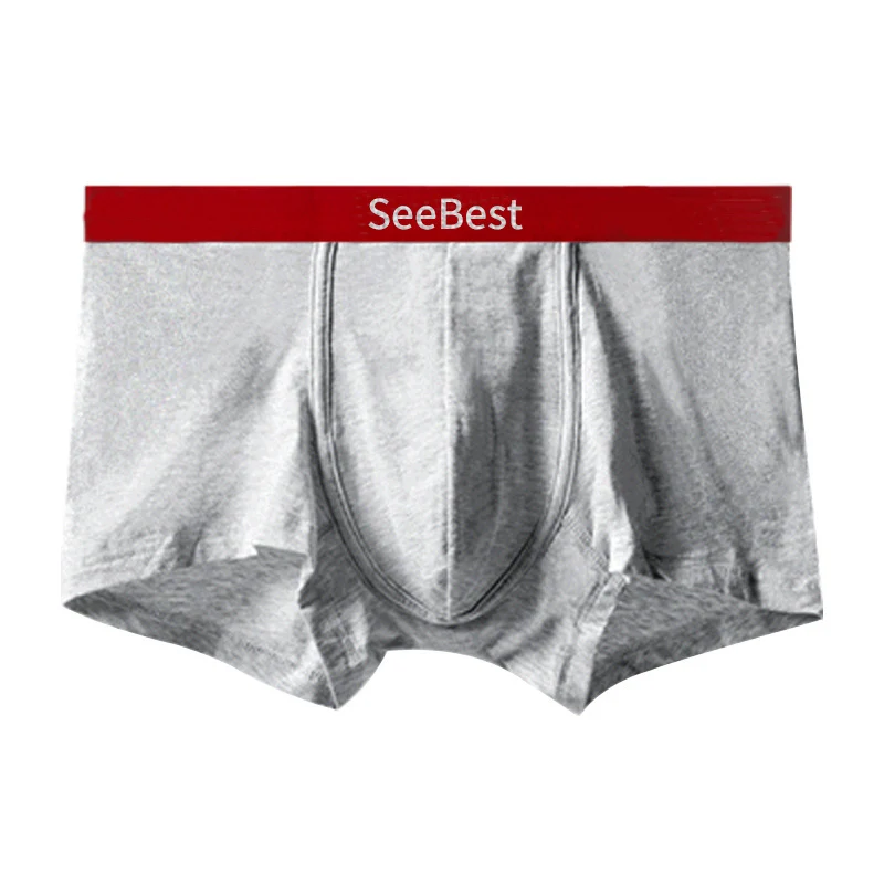 SeeBest нижнее белье, мужские боксеры, трусы для мужчин, зимние хлопковые удобные дышащие женские разноцветные трусы с низкой посадкой, Размеры s m - Цвет: Light Red