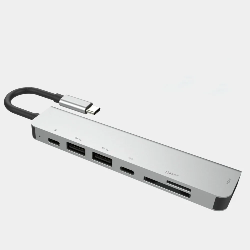 

Type-c multifunctional docking station to HDMI HD with PD power supply USB3.0 splitter SD/TF card reader