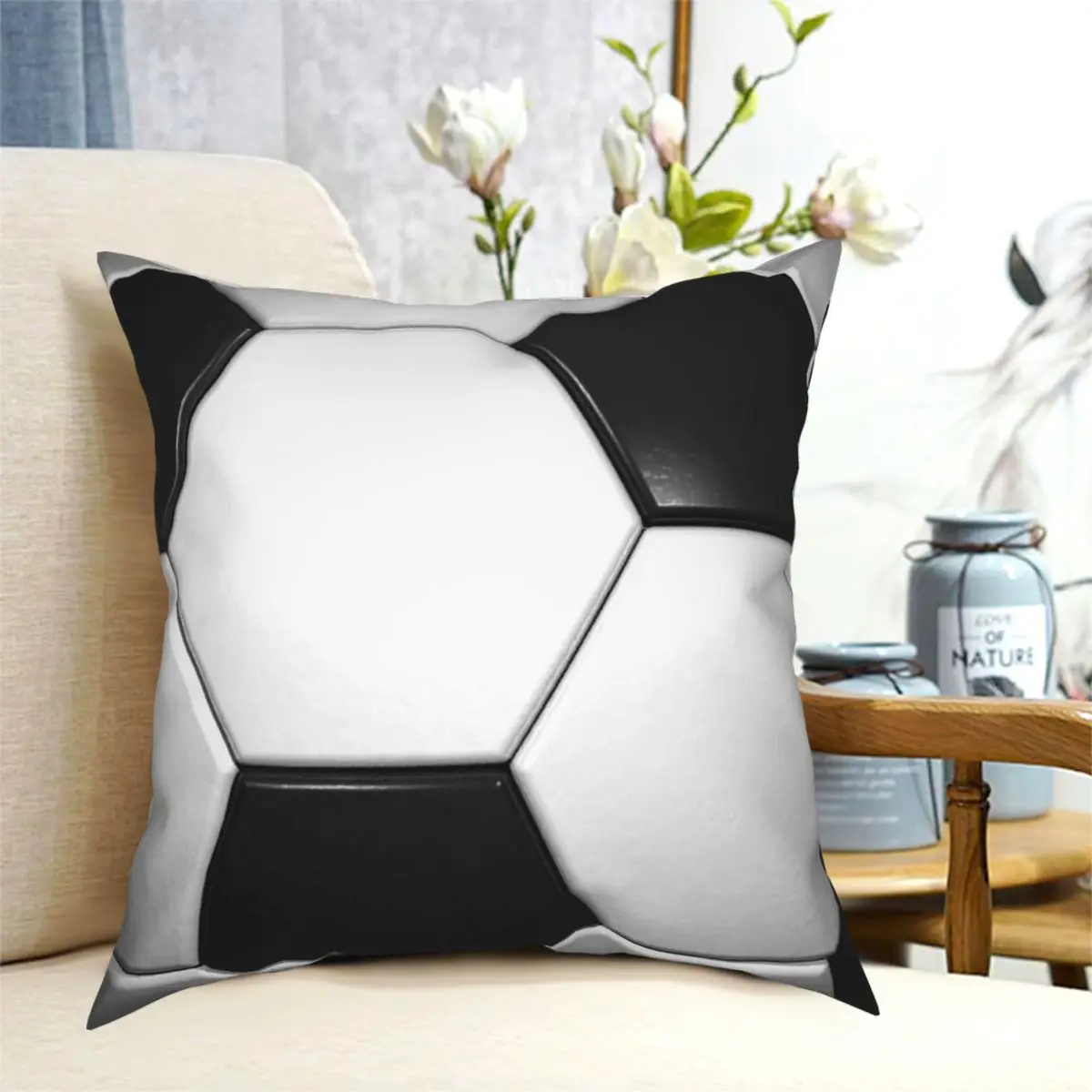 

Футбольный футбол, квадратная наволочка, полиэстер, узор, декоративная наволочка для кровати