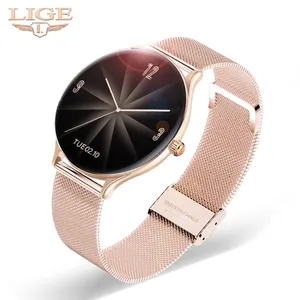 lige smart watch women waterproof fitness tracker 9 0mm ultra thin body heart rate blood pressure smartwatch men for ios android free global shipping
