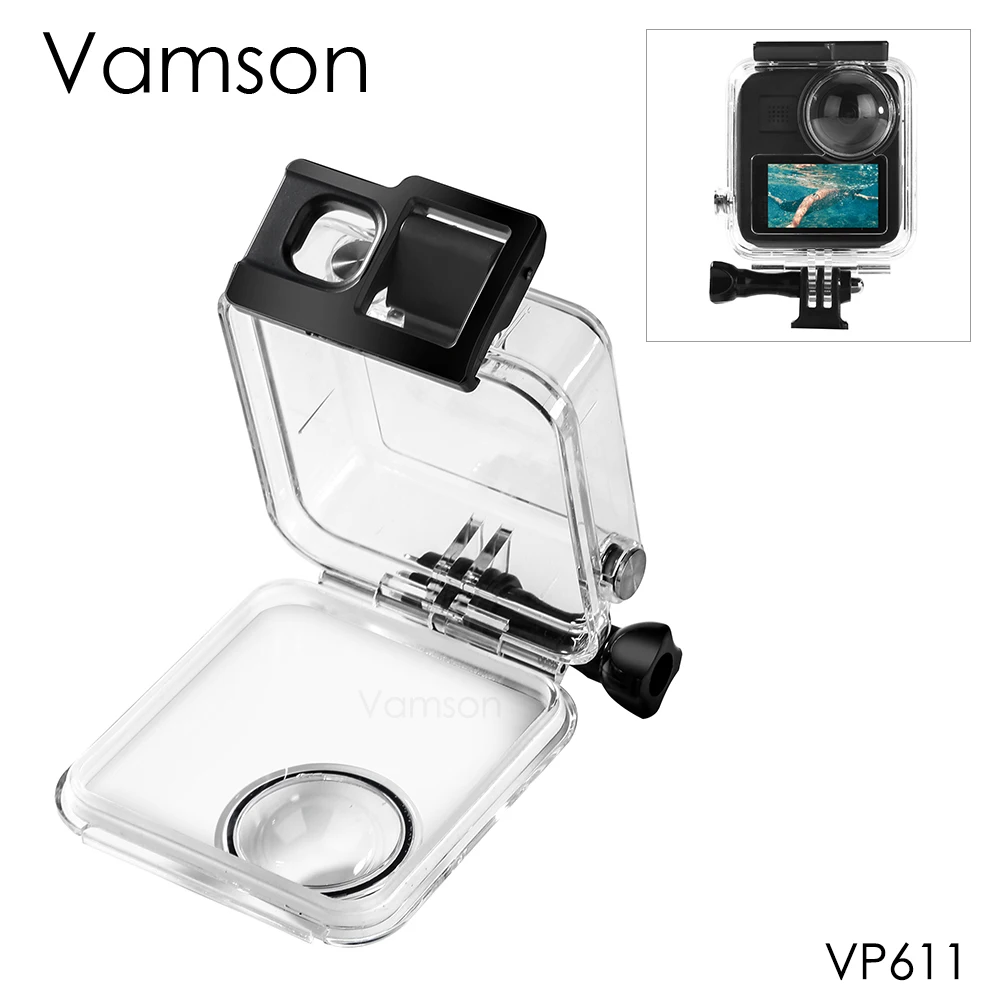 

Аксессуары Vamson для Go pro, водонепроницаемый чехол для подводной съемки, защитный чехол для Gopro Max, крепление для экшн-камеры VP611