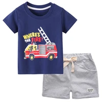 biniduckling kids boys clothes set summer car printed cotton short sleeve t shirt shorts toddler outfits children clothing