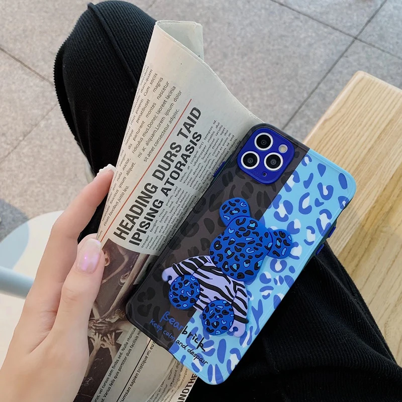 

New 3D Camouflage treet bear soft silicon phone case for apple iphone 7 8 plus 11 Pro X XS XR MAX 12 10 MiNi SE back cover coque