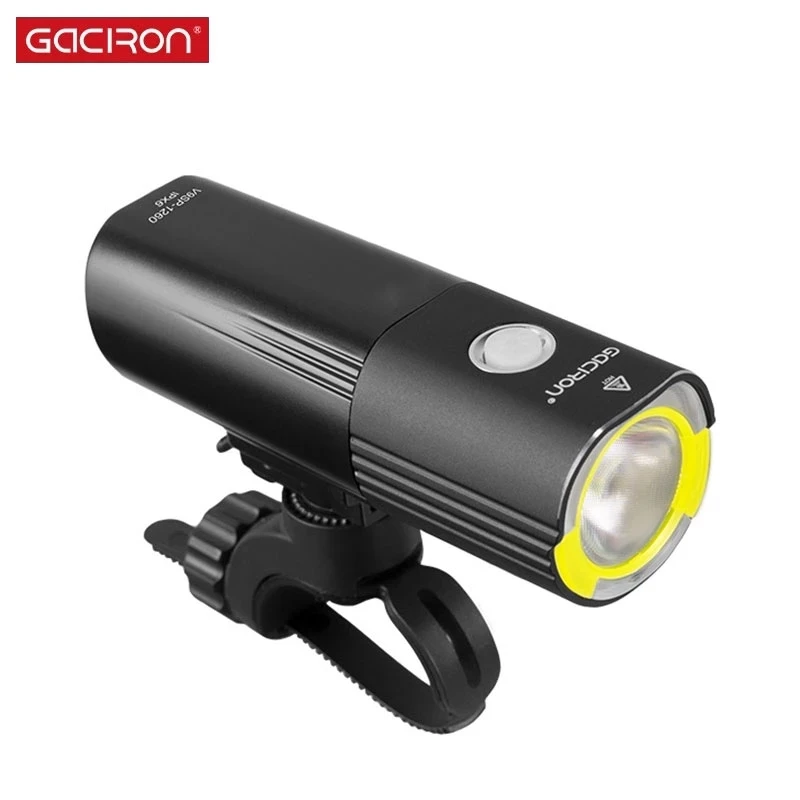 

GACIRON Bicycle Bike Headlight Waterproof 1260 Lumens MTB Cycling Flash Light Front LED Torch Light Power Bank Rechargeable