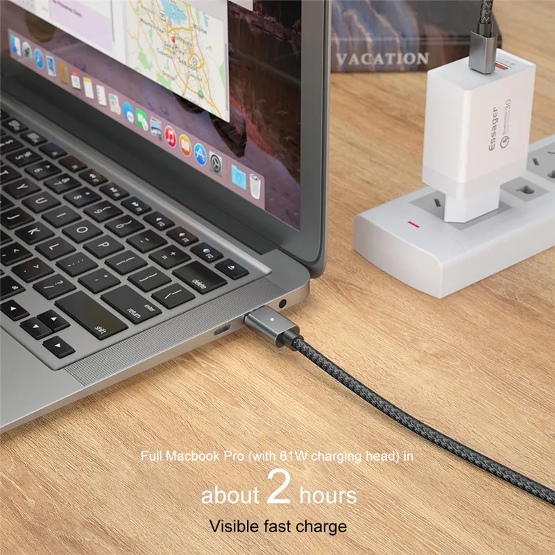 100 Вт магнитного типа C микро USB кабель 5A быстрой зарядки QC4.0 Переходник PD Type для